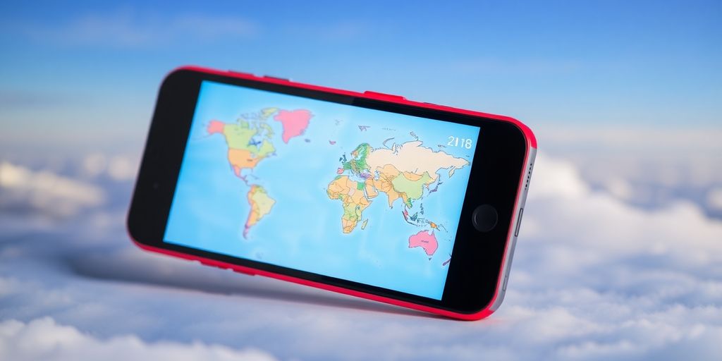 iPhone displaying a plane tracking app interface.