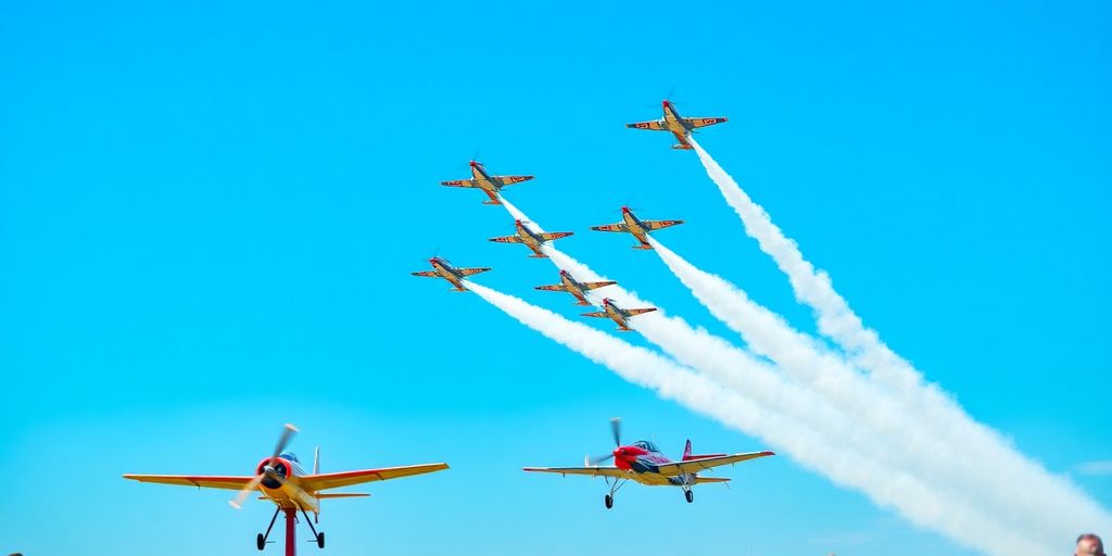Fighter jets perform aerial stunts at the Stuart Air Show.
